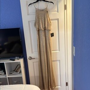 Lulu's Gold Maxi Dress